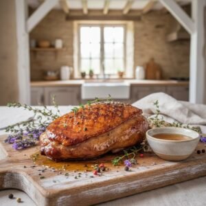 Magret de canard laqué au miel de lavande dans une maison typique provençale