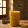 Bougie en cire d'abeille - cylindre de gaufre
