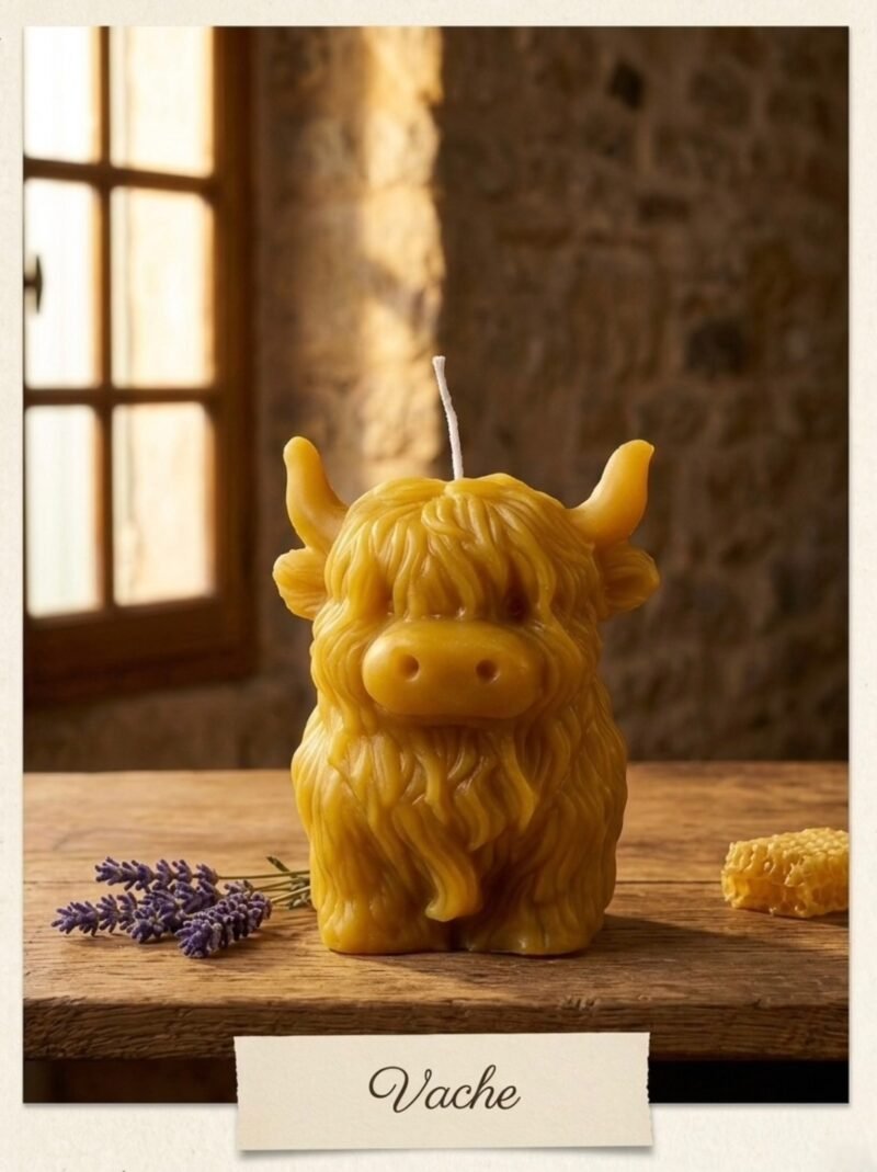 Bougie en cire d'abeille- vache