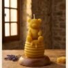 Bougie en cire d'abeille ourson pot de miel